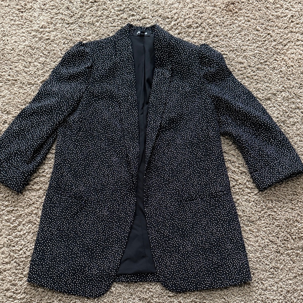 Express Black and White Polka Dot Oversized Blazer